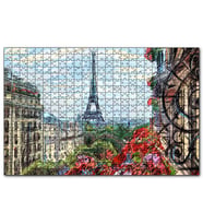 Cakapuzzle Balkondan Paris Eyfel Manzarası Artwork  Puzzle Yapboz MDF (Ahşap) (1000 Parça)