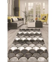 Dijital Kaymaz Taban Yıkanabilir Modern Renkli Salon Halısı Mutfak Halısı Yolluk ND-HT-1375 (Gri)