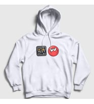 Presmono Unisex Gri Evil Square Oyun Red Ball Kapüşonlu Sweatshirt 358252tt (Beyaz)