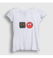 Presmono Kadın Sarı Evil Square Oyun Red Ball T-Shirt 358177tt (Beyaz)