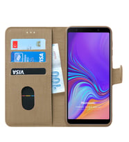 Microsonic Samsung Galaxy A7 2018 Kılıf Fabric Book Wallet (Gold)