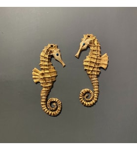 Dekoratif 2'li Deniz Atı Figürü Duvar Süsü (Gold)