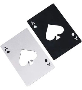 Valkyrie Poker Kart Maçı As'ı Paslanmaz Çelik Şişe Açacağı (Gümüş)