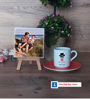 En Cool Baba Fotoğraflı Dekoratif Taş, Ahşap Altlıklı Türk Kahvesi Fincanı Hediye Babaya Hediye (Model 8)