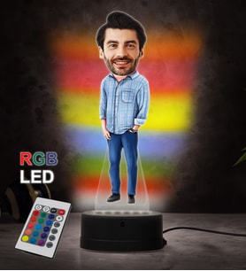 Doğum Günü Hediyesi,Sevgiliye Hediye, Kişiye Özel Fotoğraflı En Tatlı Abi Karikatür 3D Led Lamba (RGB)