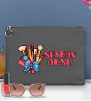BK Gift Kişiye Özel İsimli-3 Astarlı Portföy Çanta 30x21cm(12 Renk Seçeneği), Baskılı El Çantası, Organizer Çanta (Antrasit)