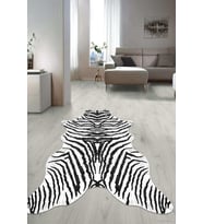 Dijital Baskılı Kaymaz Taban Yıkanabilir Lazer Kesim Salon Halısı Yolluk NLZR-HT-1227 (Siyah)