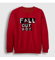 Presmono Unisex Beyaz Boxes Fall Out Boy Sweatshirt 62097tt (Kırmızı)