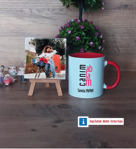 Ablaya Hediye Fotoğraflı Dekoratif Taş, Kupa Bardak Beyaz Hediye (Model 2)