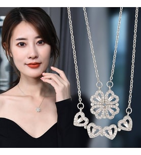 YONCA KOLYE MIKNATISLI AYRILABİLEN 925 AYAR GÜMÜŞ KOLYE, GOLD, GÜMÜŞ VE ROSE GOLD RENK (Gümüş)