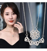 YONCA KOLYE MIKNATISLI AYRILABİLEN 925 AYAR GÜMÜŞ KOLYE, GOLD, GÜMÜŞ VE ROSE GOLD RENK (Gümüş)