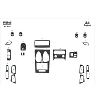 Meriç® Nissan Qashqai Ön Torpido Kaplama Maun 24 Parça 2007-2010 (Karbon)