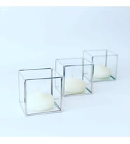 Mumluk Üçlü Set 7,5x7,5cm (Gümüş)
