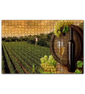 Cakapuzzle Beyaz Şarap Bağı  Puzzle Yapboz MDF (Ahşap) (1000 Parça)