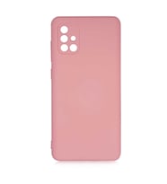Samsung Galaxy A71 Kılıf Özel Orijinal Lansman Serisi, İçi Kadife, Pürüzsüz Yumuşak ve Mat TPU Silikon (Açık Pembe)
