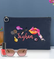 BK Gift Kişiye Özel İsimli-4 Astarlı Portföy Çanta 30x21cm(12 Renk Seçeneği), Baskılı El Çantası, Organizer Çanta (Lacivert)