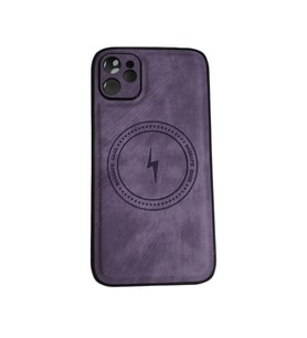 İphone 13 PRO MAX Uyumlu Alfa Desenli Magsafe Kablosuz Şarj Özellikli Telefon Kılıfı (Mor)