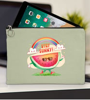 BK Gİft Yaz Temalı-7 Tablet Çantası 30x21cm(12 Renk Seçeneği), Ipad Çantası, Baskılı Tablet Kılıfı (Mint Yeşili)