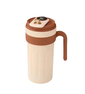 650ml Paslanmaz Çelik Akıllı Sıcaklık Göstergesi Termos (Bej)