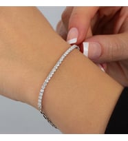Unisex Su Yolu Gümüş Bileklik (Rose)