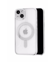 İphone 14 Plus Max K. Korumalı Magsafe Kablosuz Şarj Uyumlu Renkli Şeffaf Kılıf (Mor)