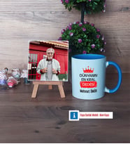 Dedeye Hediye Fotoğraflı Dekoratif Taş, Kupa Bardak Beyaz HediyeDedeye Babalar Günü Hediyesi (Model 4)