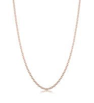 Kadın Gümüş Ince Forse Zincir Gümüş Kolye Özel 0.70mm Mücevher (Rose)