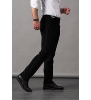ECER REGULAR FİT PAMUKLU KALIN FİTİLLİ ERKEK KADİFE PANTOLON (Siyah)
