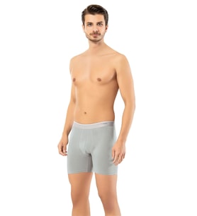 Erdem Erkek Pamuk Elastan Uzun Boxer 1470 - 3 Adet (Gri)