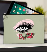 BK Gift Kişiye Özel İsimli-5 Tablet Çantası 30x21cm(12 Renk Seçeneği), Ipad Çantası, Baskılı Tablet Kılıfı (Mint Yeşili)