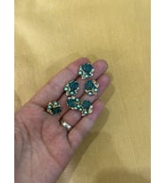6 ADET ÇİÇEK DÜĞME SET 1 CM (Yeşil)