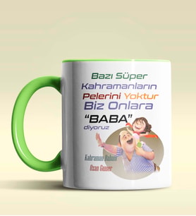 Kişiye Özel Bazı Kahramanların Pelerini Yoktur3 Tema Siyah Kupa (Yeşil)