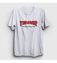 Presmono Unisex Sarı Logo V3 Thrasher T-Shirt 278543tt (Beyaz)