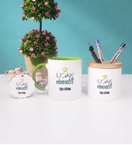 Uçak Mühendisi Kupa Bardak Kırmızı Kalemlik ve Anahtarlık (Model 8)