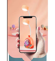 LED Masa Lambası Yaratıcı Karikatür Göz Koruma Gece Lambası Öğrenci Çalışma Lambası (Turuncu)