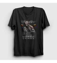 Presmono Unisex Beyaz Wolf Kurt Khamzat Chimaev Mma Ufc T-Shirt 429208tt (Siyah)