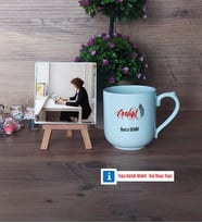 Avukat Fotoğraflı Dekoratif Taş, Kupa Bardak Beyaz Hediye (Model 5)