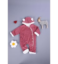 Babyhola Velsoft Astarlı Kışlık Bebek Çocuk Tulum 3200 (Gül Kurusu)