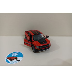 2022 Ford F-150 Şeritli Metal Model Oyuncak Araba 13 Cm ( ÖZEL PLAKALI ) (Kırmızı)