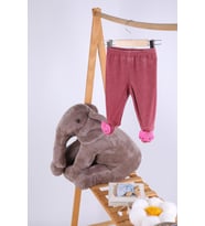 Kadife Oyuncaklı Kız Erkek Bebek Çocuk Pantolon Hello Kitty  (Fuşya)