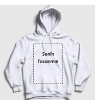 Presmono Unisex Gri Kendin Tasarla Kişiye Özel Kapüşonlu Sweatshirt 519577tt (Beyaz)