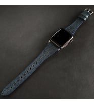 vagave Apple Watch Kadın Klasik Deri Kordon İsme Özel 3-4-5-6-7 / 38-40-41mm (Lacivert)