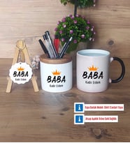 Babalar Günü Hediyesi Hediye Sepeti Kalemlik, Kupa Bardak Sihirli, Ahşap Anahtarlık HediyeBabaya Hediye (Model 1)