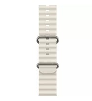 Apple Watch Ultra 49mm Uyumlu Ocean Kordon Silikon Kayış Okyanus Kordon (Beyaz)