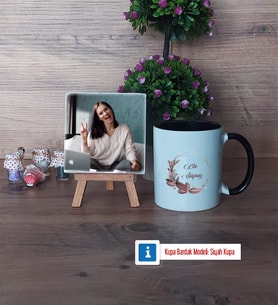Doğum Günü Hediyesi İsme Özel Fotoğraflı Dekoratif Taş, Kupa Bardak Beyaz Hediye (Model 11)