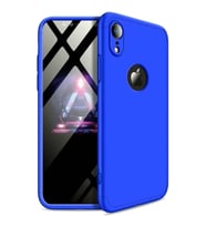 Apple iPhone XR Uyumlu GKK Kılıf 360 Derece Tam Koruma (Mavi)