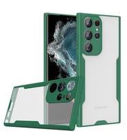 Galaxy S23 Ultra Kılıf Zore Parfe Kenarları Pastel Renk Silikon Kılıf (Koyu Yeşil)
