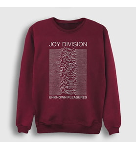 Presmono Unisex Beyaz Unknown Pleasures Joy Division Sweatshirt 87792tt (Bordo)