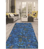 Dijital Kaymaz Taban Yıkanabilir Modern Renkli Salon Halısı Mutfak Halısı Yolluk ND-HT-1324 (Mavi)