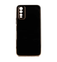 Vivo Y11S Kılıf Kenarları Gold Kamera Korumalı Renkli Pastel Silikon Açık Yeşil BARK (Siyah)